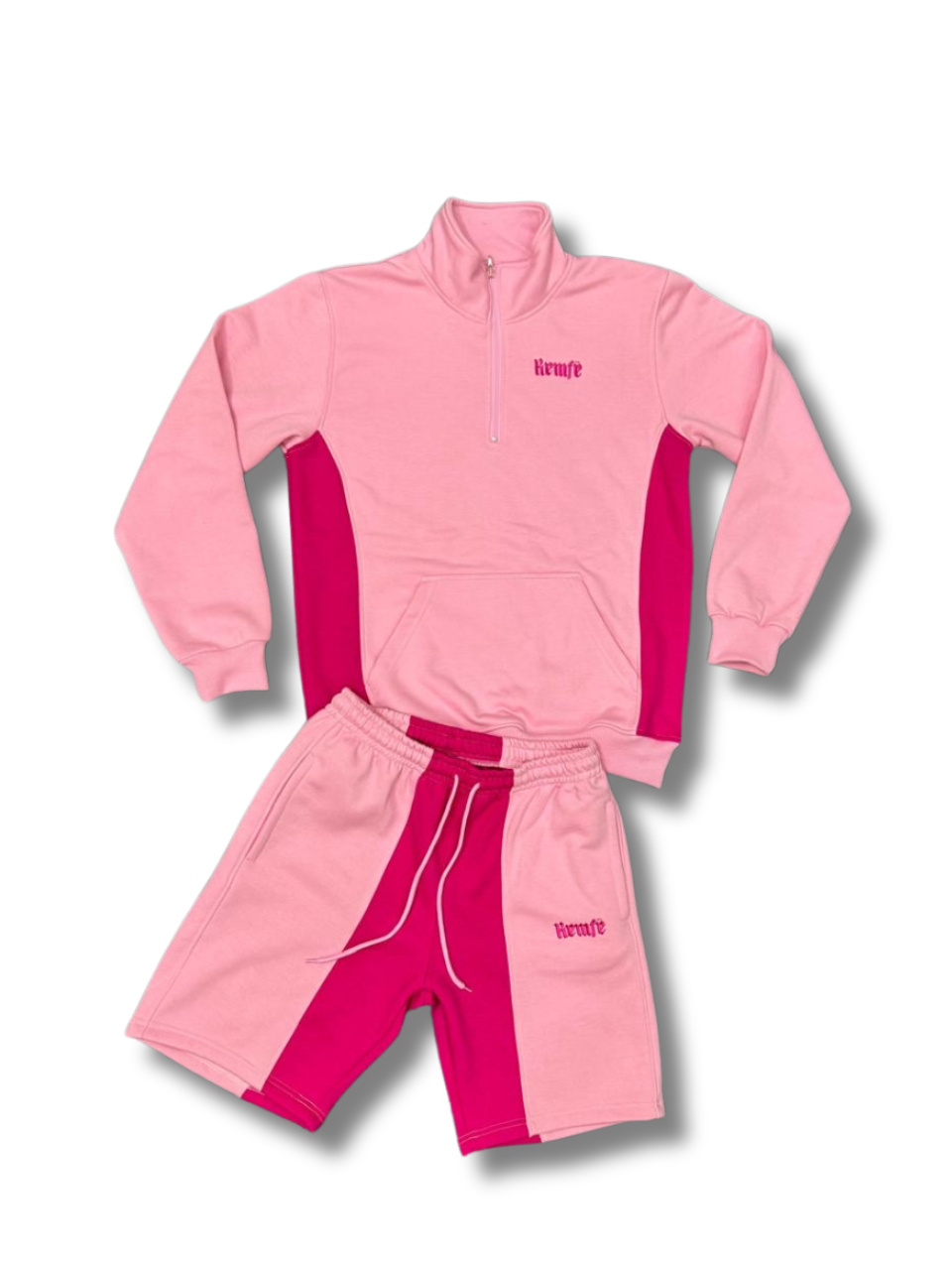 Pink Crush Quarter-Zip Short Set